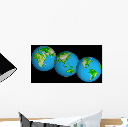 Topographic Views World Wall Decal