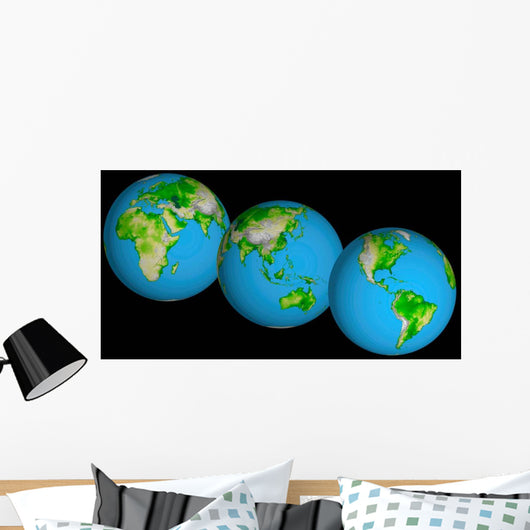 Topographic Views World Wall Decal