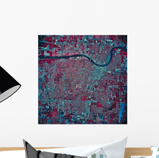Satellite Topeka Kansas Wall Decal