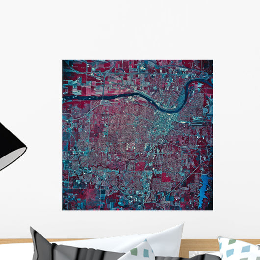 Satellite Topeka Kansas Wall Decal