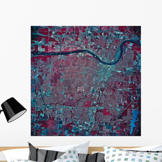 Satellite Topeka Kansas Wall Decal