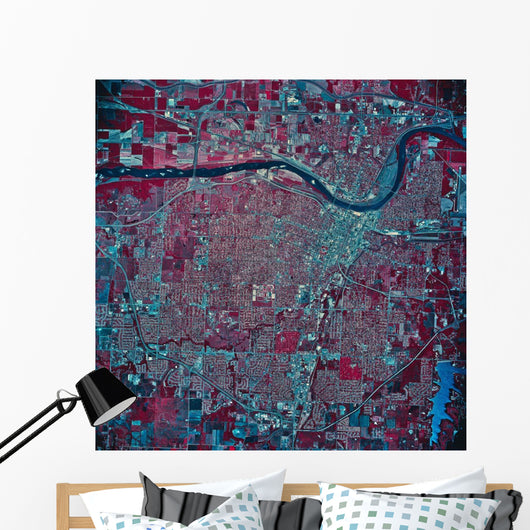 Satellite Topeka Kansas Wall Decal