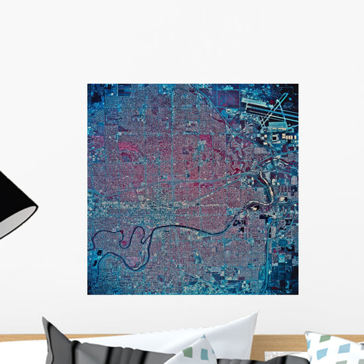 Satellite Wichita Kansas Wall Decal