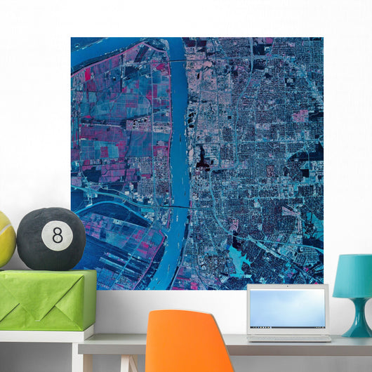 Satellite Baton Rouge Louisiana Wall Decal