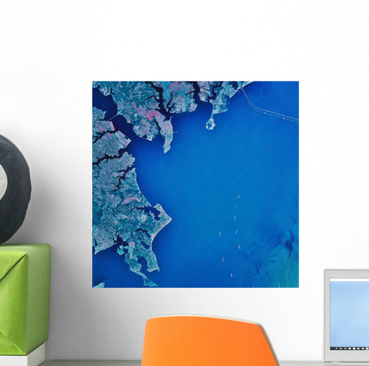 Satellite Chesapeake Bay and Wall Decal