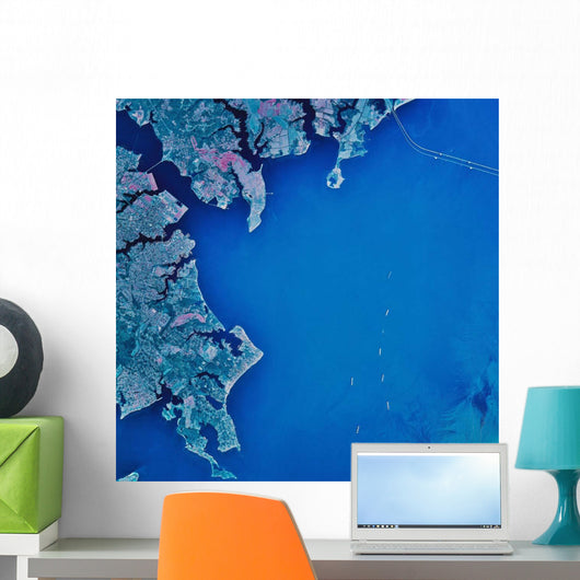 Satellite Chesapeake Bay and Wall Decal