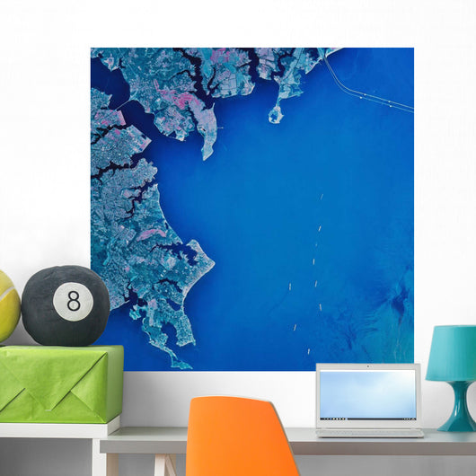 Satellite Chesapeake Bay and Wall Decal
