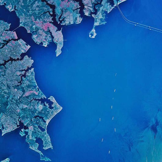 Satellite Chesapeake Bay and Wall Decal