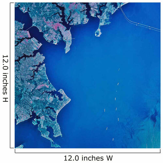 Satellite Chesapeake Bay and Wall Decal