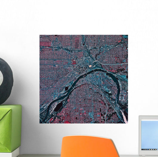Satellite St Paul Minnesota Wall Decal Design 1