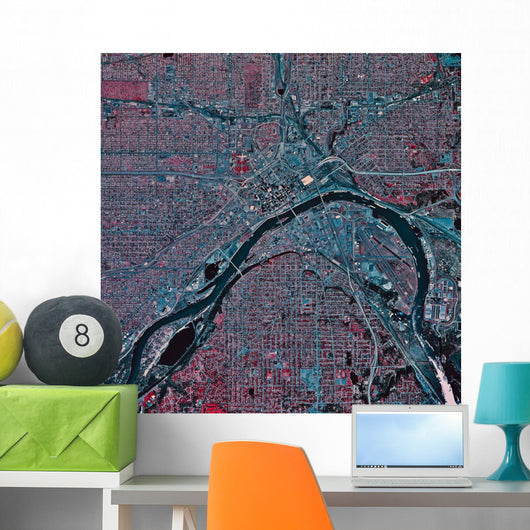Satellite St Paul Minnesota Wall Decal Design 1