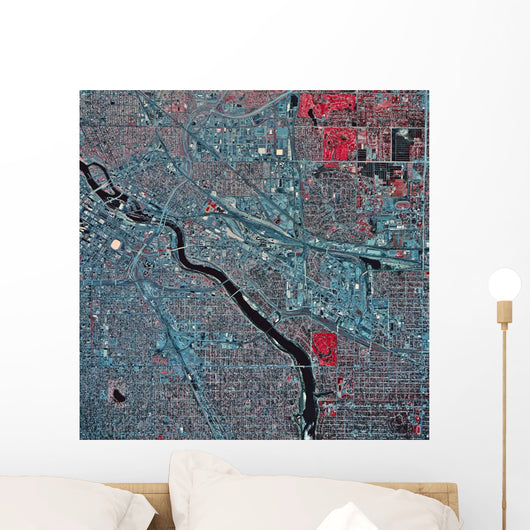 Satellite Minneapolis Minnesota Wall Decal Design 1