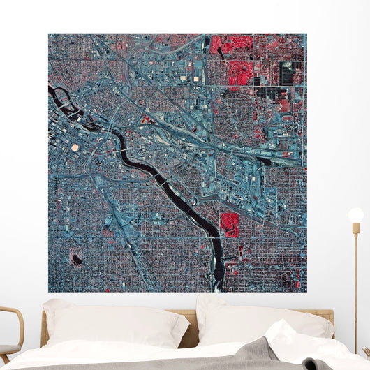 Satellite Minneapolis Minnesota Wall Decal Design 1