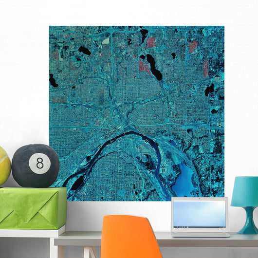 Satellite St Paul Minnesota Wall Decal Design 2