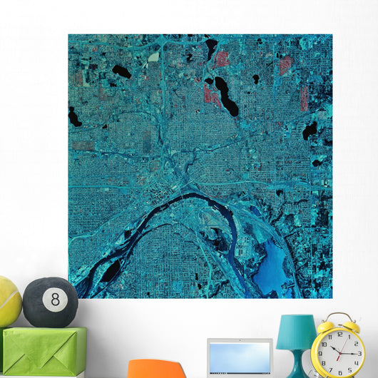 Satellite St Paul Minnesota Wall Decal Design 2