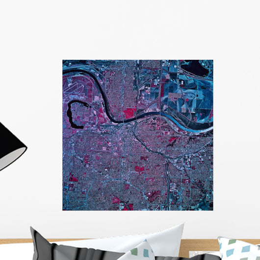 Satellite Omaha Nebraska Wall Decal