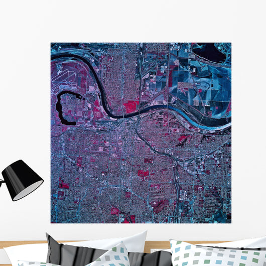 Satellite Omaha Nebraska Wall Decal