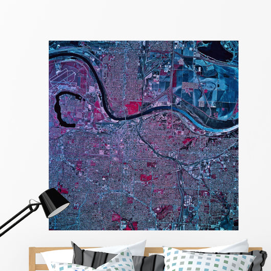 Satellite Omaha Nebraska Wall Decal