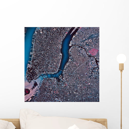 Satellite Manhattan Brooklyn New Wall Decal