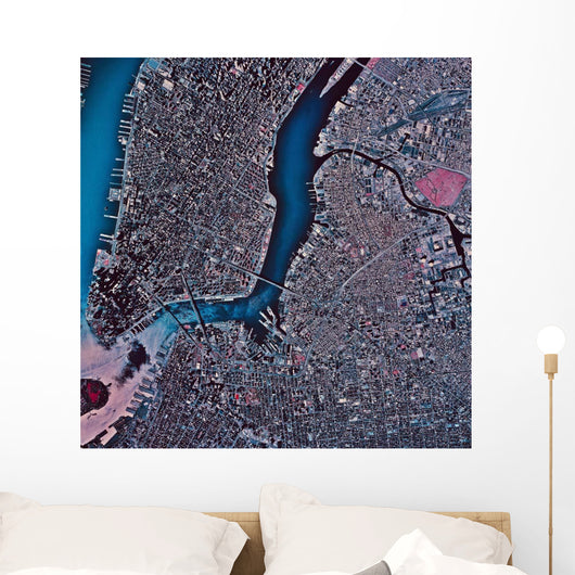 Satellite Manhattan Brooklyn New Wall Decal