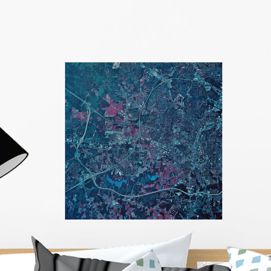 Satellite Raleigh North Carolina Wall Decal