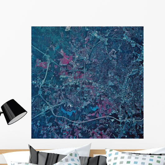 Satellite Raleigh North Carolina Wall Decal