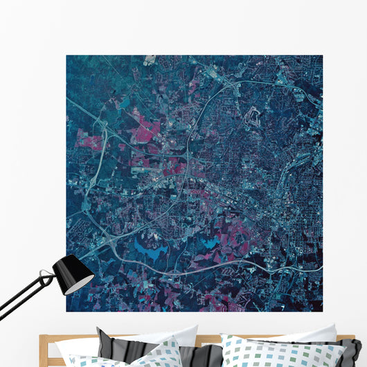 Satellite Raleigh North Carolina Wall Decal