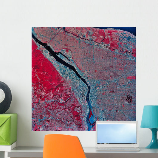 Satellite Portland Oregon Wall Decal
