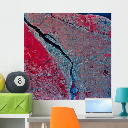 Satellite Portland Oregon Wall Decal