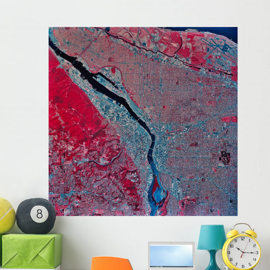 Satellite Portland Oregon Wall Decal