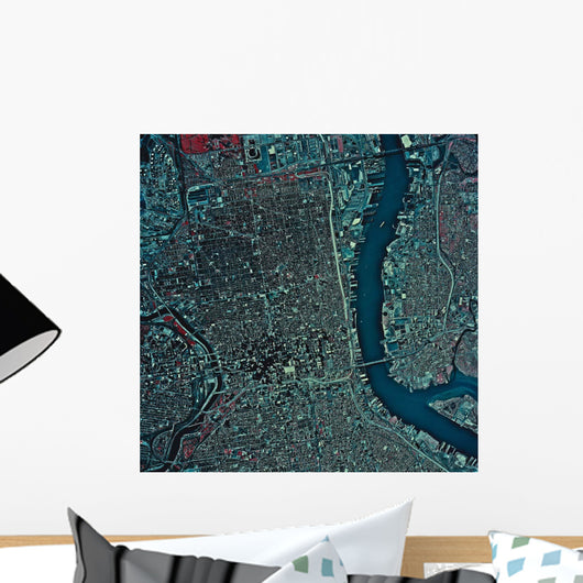 Satellite Philadelphia Pennsylvania Wall Decal Design 1