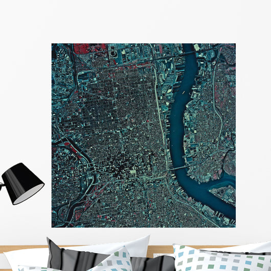 Satellite Philadelphia Pennsylvania Wall Decal Design 1