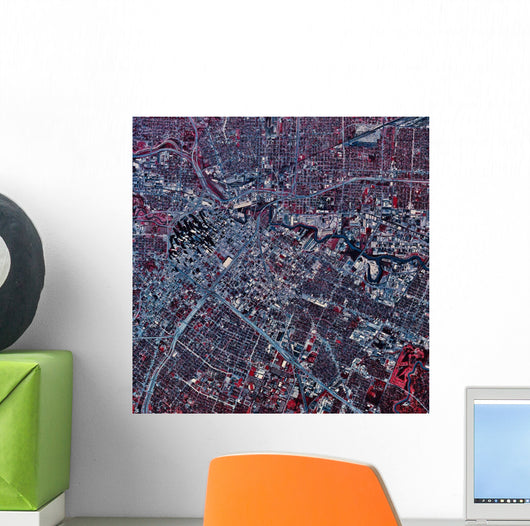 Satellite Houston Texas Wall Decal Design 1