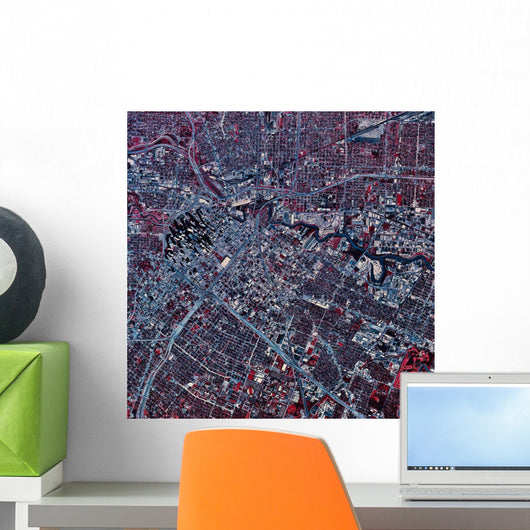 Satellite Houston Texas Wall Decal Design 1