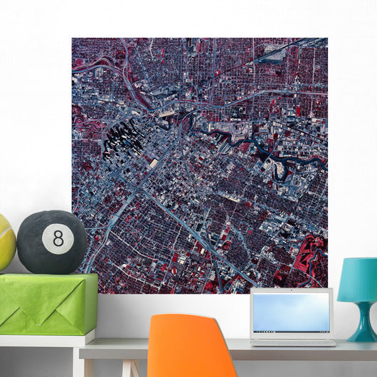 Satellite Houston Texas Wall Decal Design 1