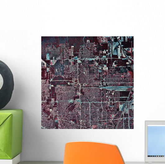 Satellite Houston Texas Wall Decal Design 2