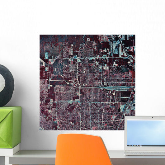 Satellite Houston Texas Wall Decal Design 2
