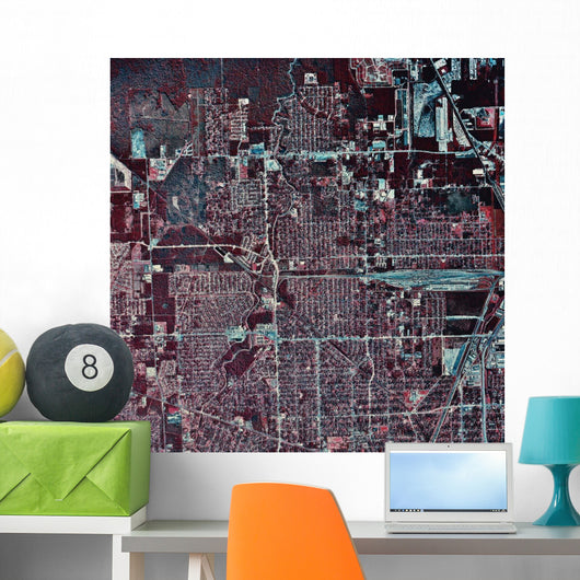 Satellite Houston Texas Wall Decal Design 2