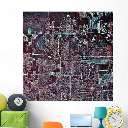 Satellite Houston Texas Wall Decal Design 2