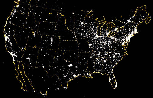United States Night Showing Wall Decal
