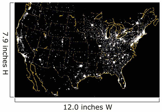 United States Night Showing Wall Decal