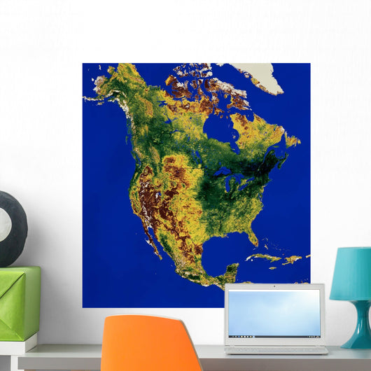 Topographic North and Central Wall Decal