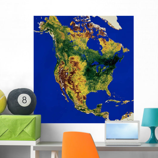 Topographic North and Central Wall Decal