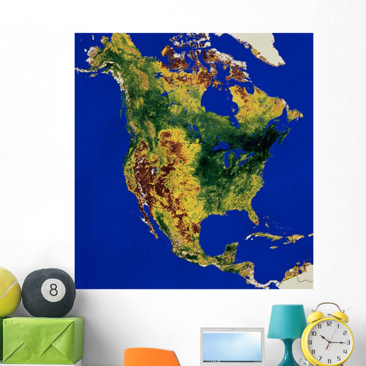 Topographic North and Central Wall Decal