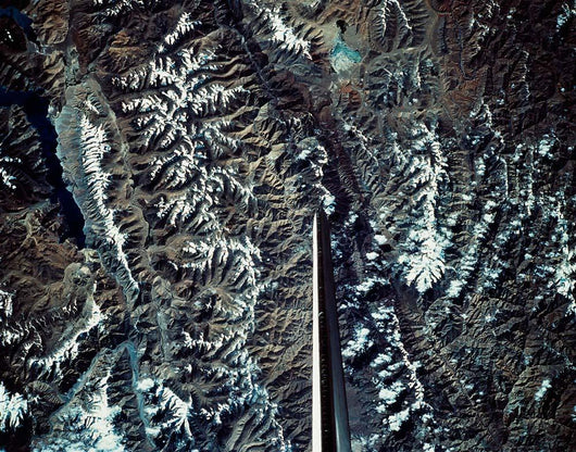 Satellite Image Mountain Range Wall Decal