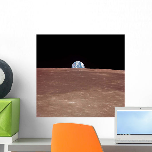 Earth Rising above Moons Wall Decal