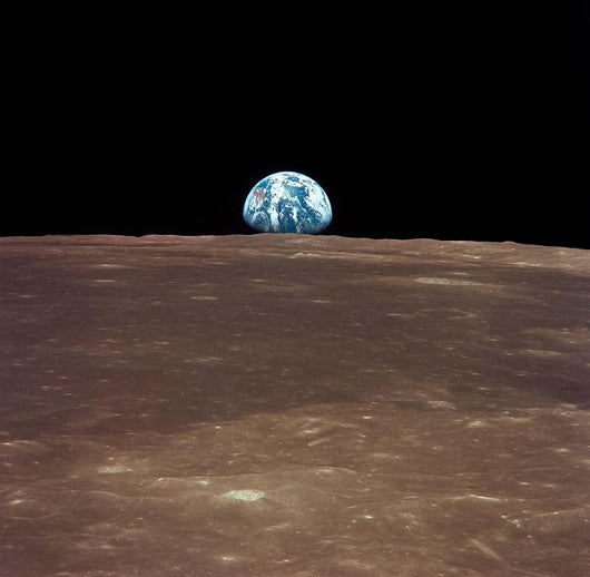 Earth Rising above Moon's Wall Decal Design 1