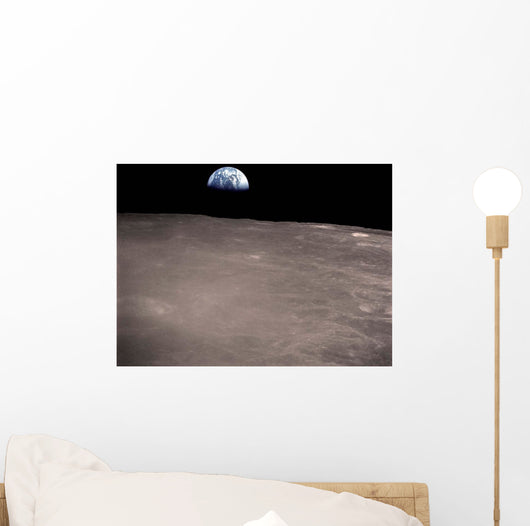 Earth Rising above Moon's Wall Decal Design 2