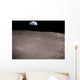 Earth Rising above Moon's Wall Decal Design 2
