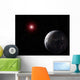 Icy Rocky Planet Orbiting Wall Decal